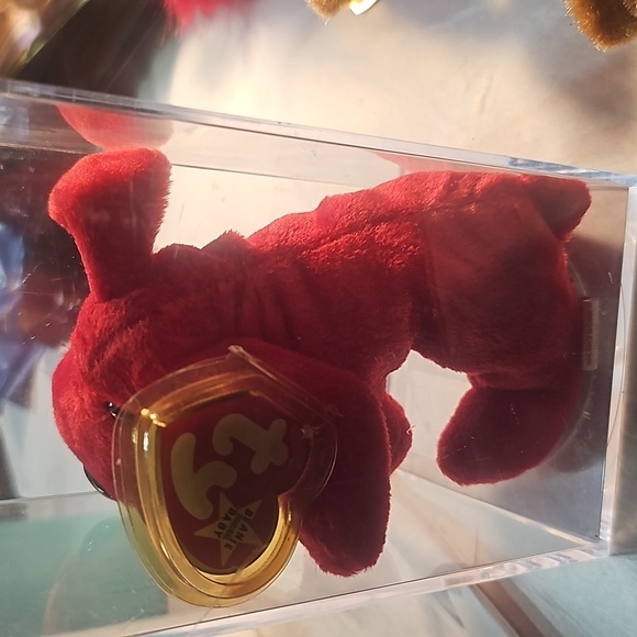 Ty Original Beanie Baby Rover the Cincinnati Reds Dog NWT  Rover Beanie Baby in Protective  Box NWT